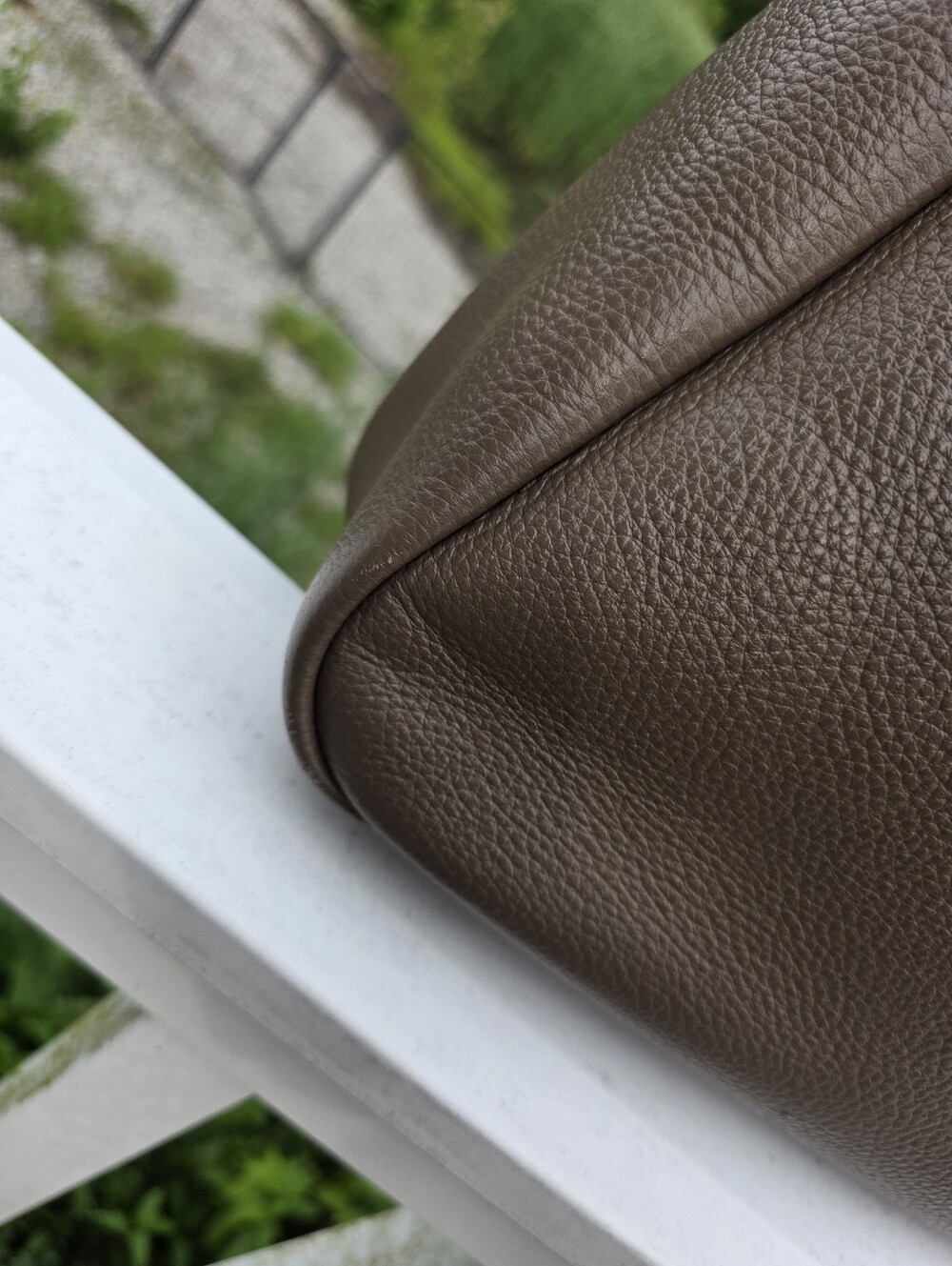 Coach Hadley Pebble Leather Large Shoulder Bag Gold Dark Stone Brown Purse Tote - Picture 4 of 15